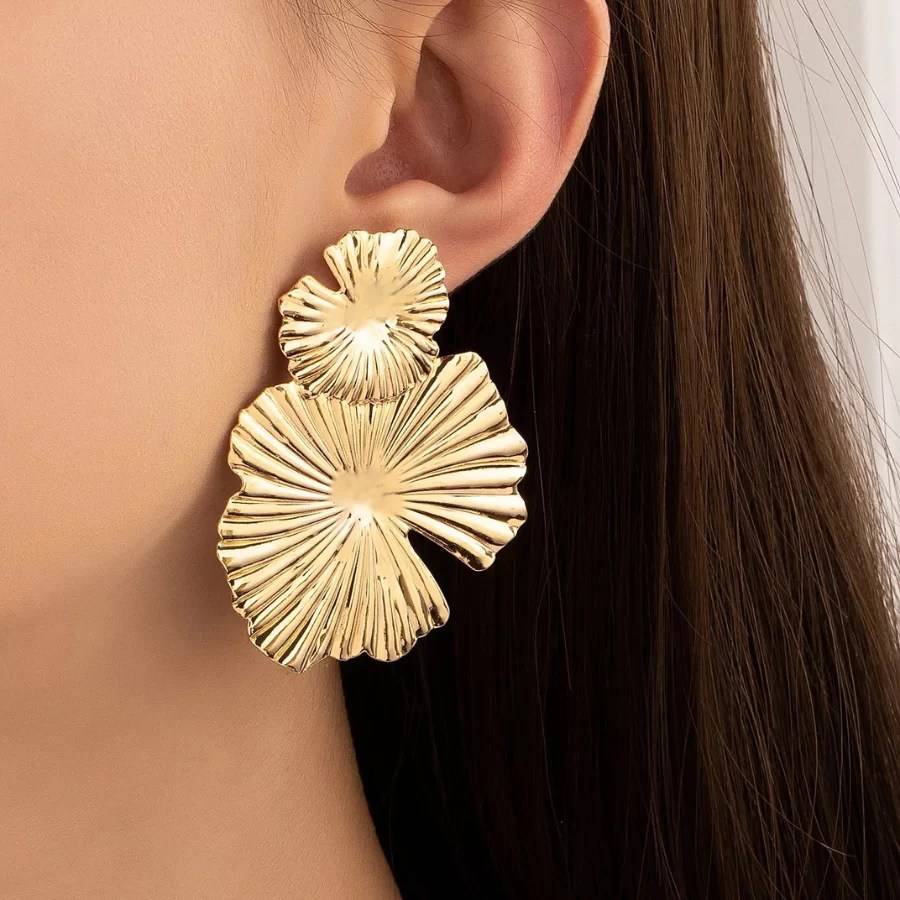 Textured Flower Swirl Earring