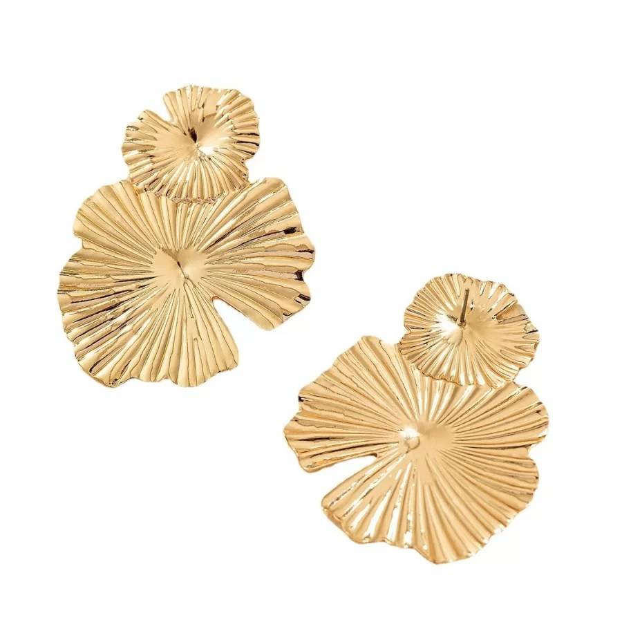 Textured Flower Swirl Earring