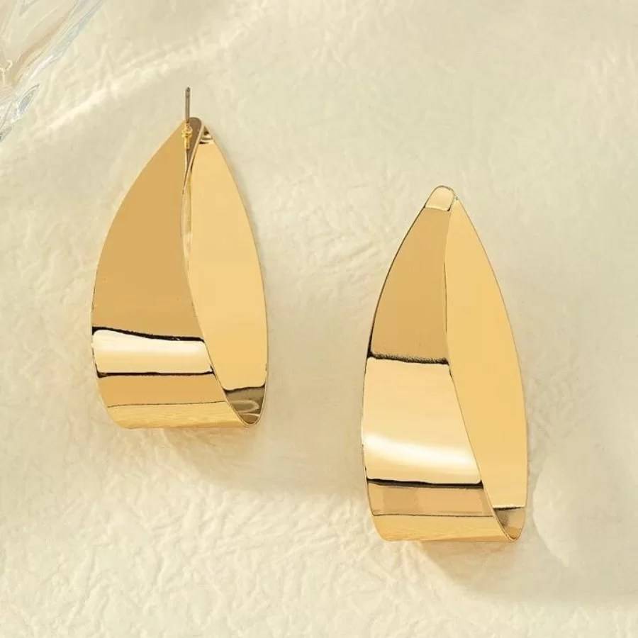 Gold Plated Tear Drop Stud Earring