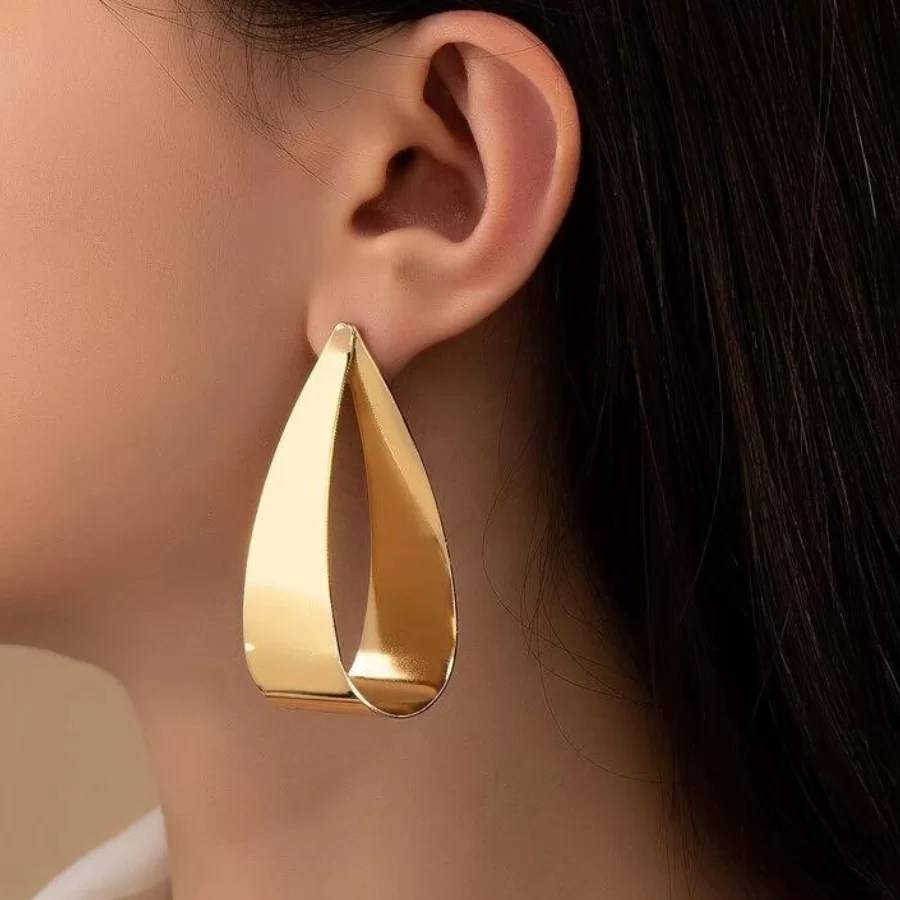 Gold Plated Tear Drop Stud Earring