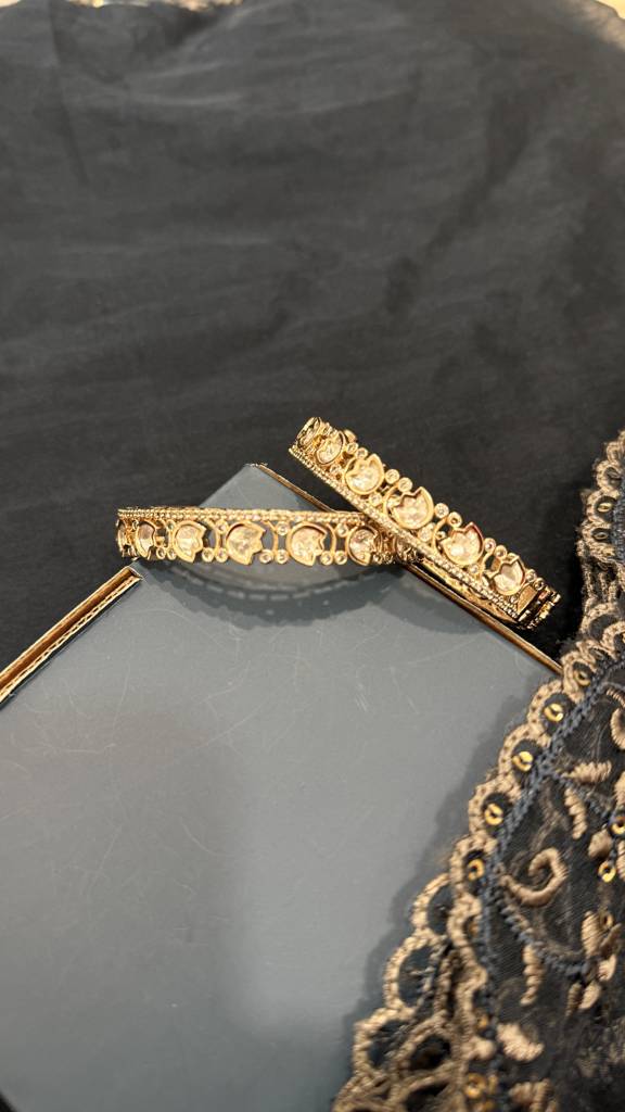 Gold Tone Polki Bangles-J00354674 : J00354674