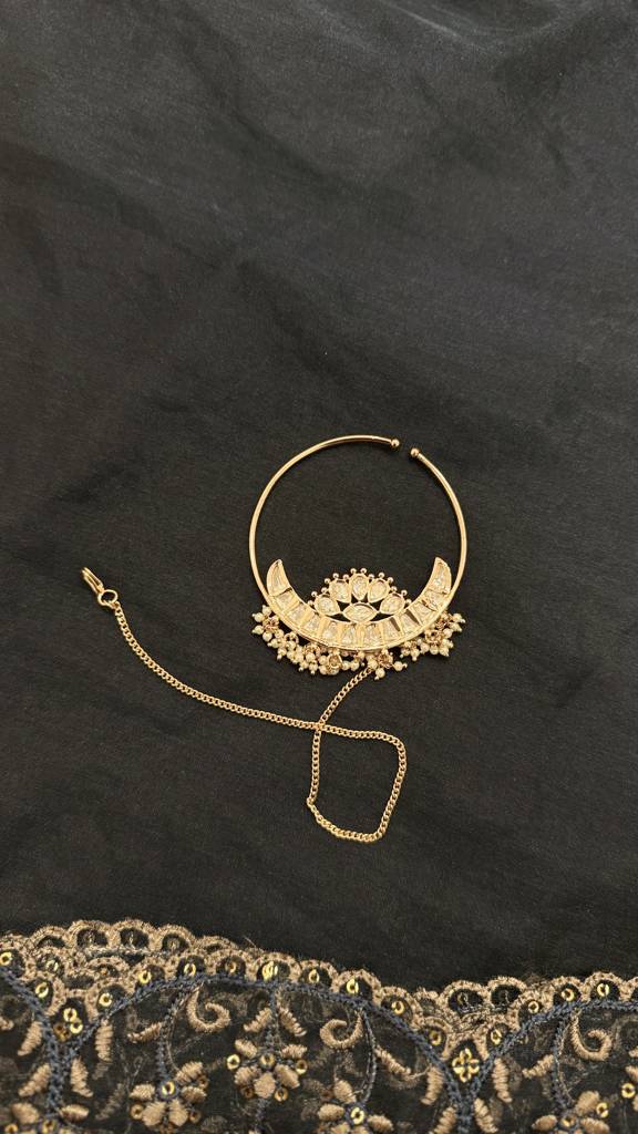 Gold Tone Polki Nath-J00354681 : J00354681