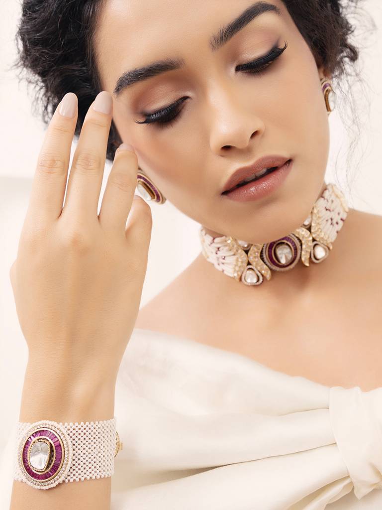 Polki-Pearl Exquisite Choker Necklace : JBR24AUHMCOL1469