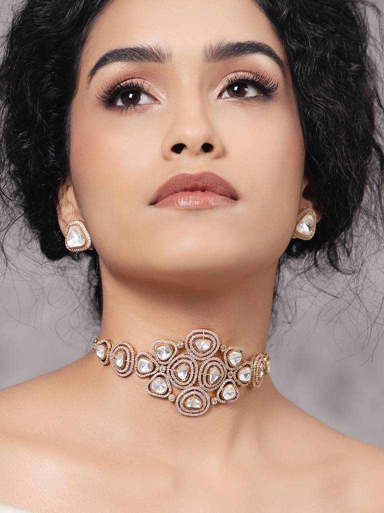 Polki-Pearl Timeless Choker Necklace : JBR24AUHMCOL1473