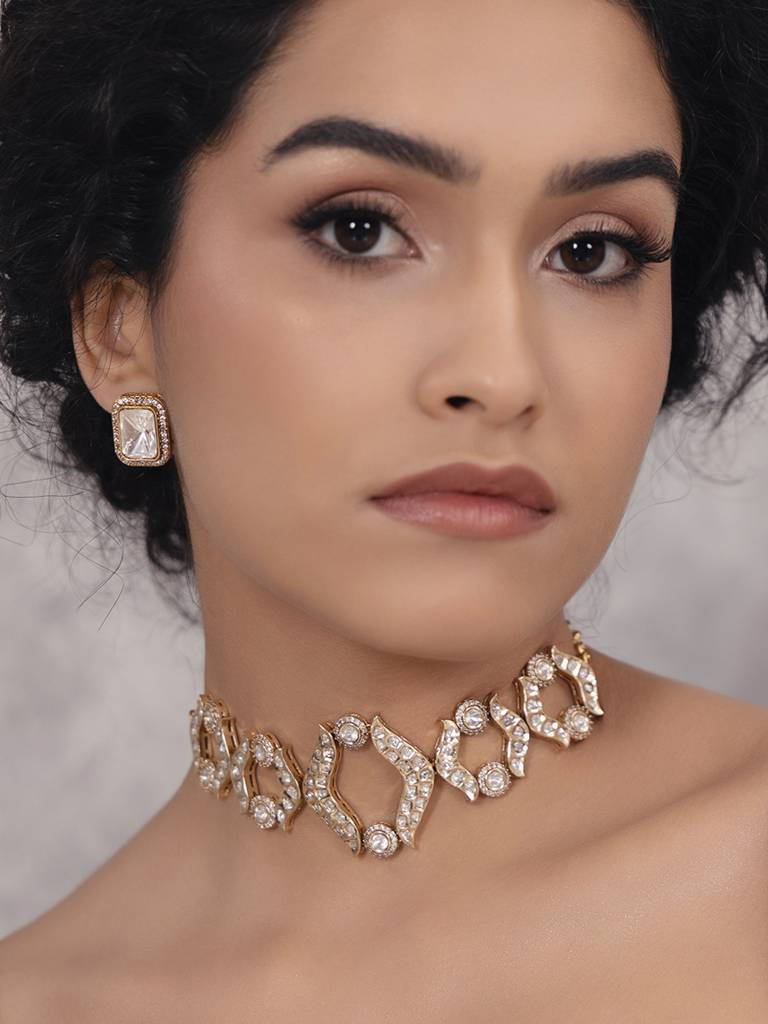 Polki-Pearl Classic Choker Necklace : JBR24AUHMCOL1476