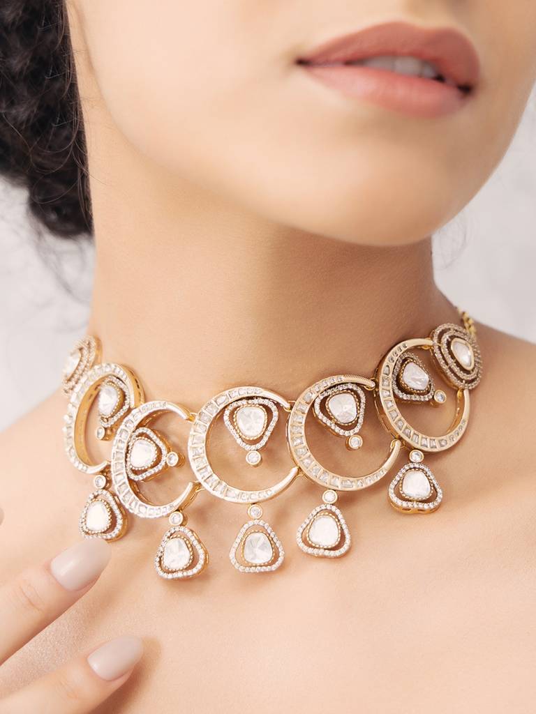 Polki-Pearl Classic Choker Necklace. : JBR24AUHMCOL1480