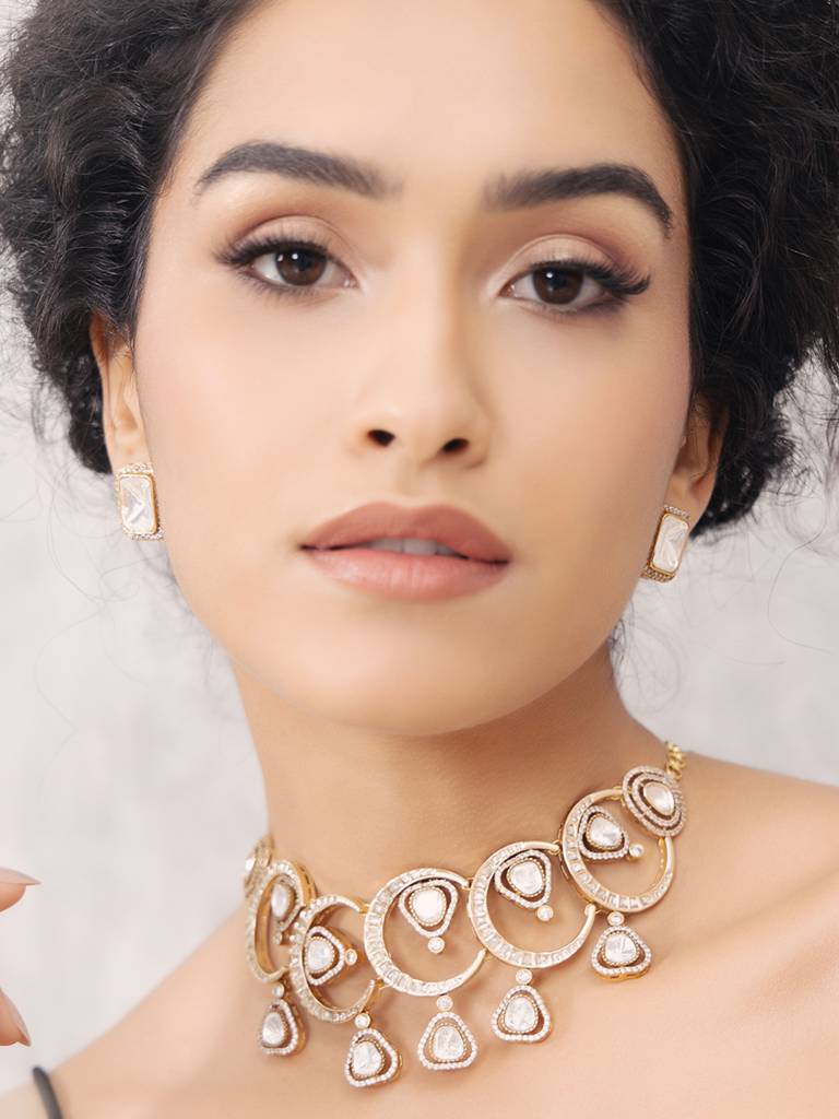 Polki-Pearl Classic Choker Necklace. : JBR24AUHMCOL1480