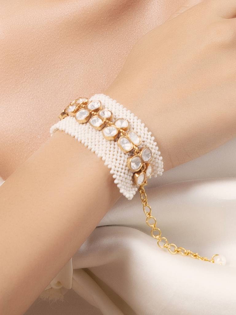 Polki Pearl Elegant Bracelet. : JBR24AUHMCOL1489