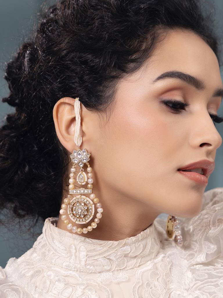 Polki-Pearl Elegant Earrings. : JBR24AUHMCOL1497