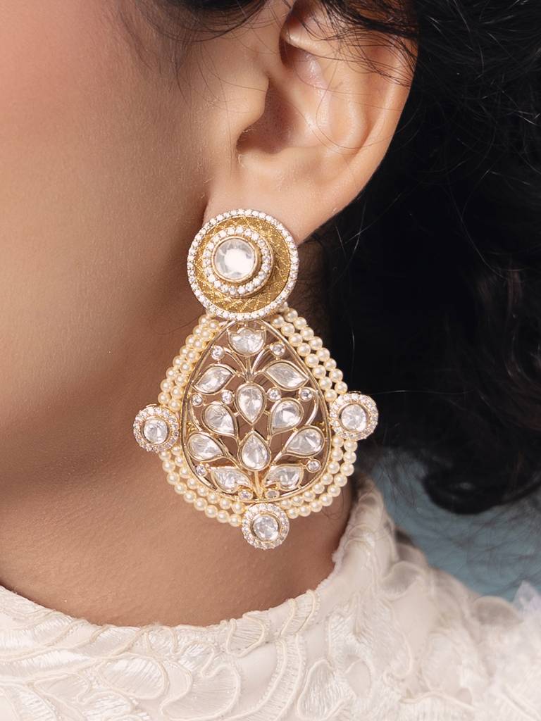 Polki-Pearl Classic Earrings : JBR24AUHMCOL1498