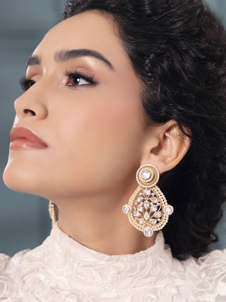 Polki-Pearl Classic Earrings : JBR24AUHMCOL1498