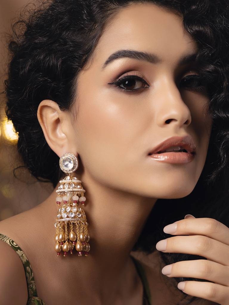 Polki-Pearl Timeless Earrings : JBR24AUHMCOL1503