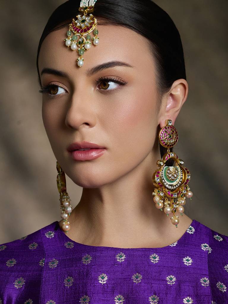 Radiant Royal Chandbali Earrings : JBRAUG2806