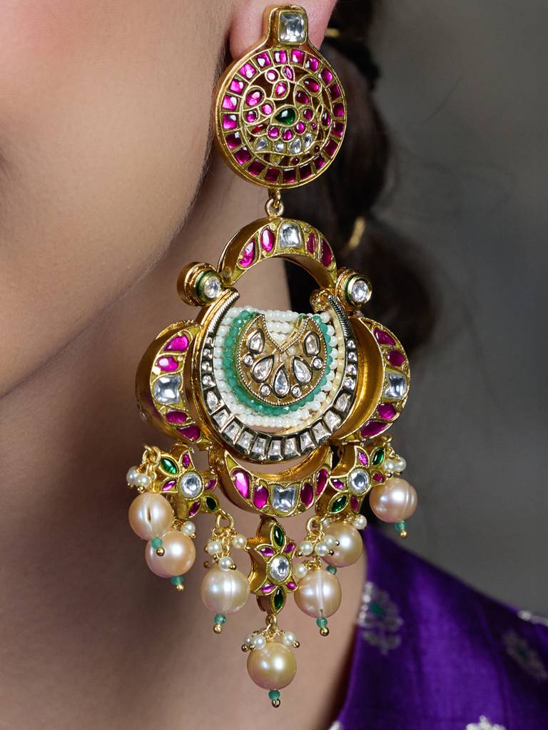 Radiant Royal Chandbali Earrings : JBRAUG2806