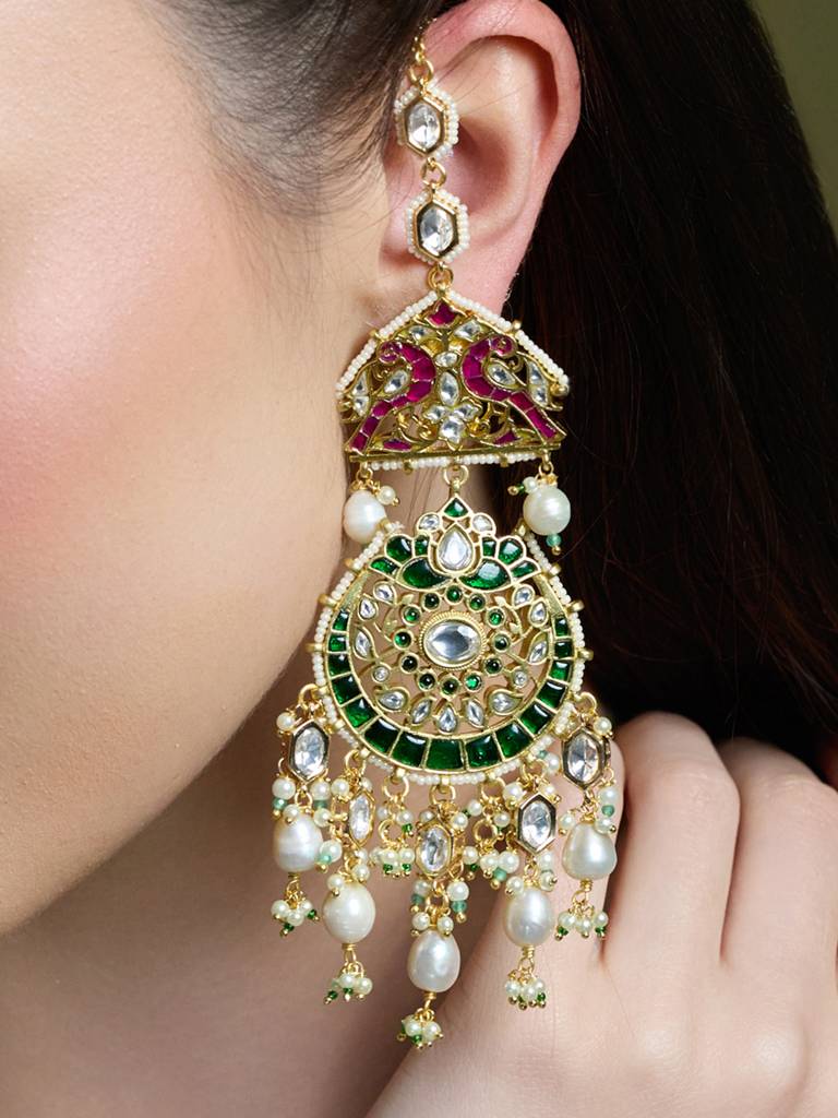 Royale Kundan Chandbali Earrings : JBRAUG2853