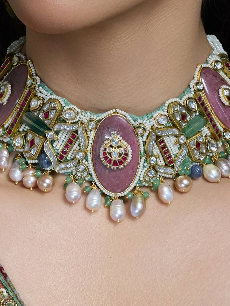 Zarreen Polki Bridal Necklace Set : JBRAUG2961
