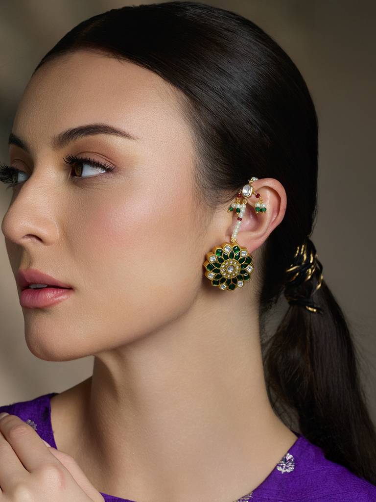 Mughal Charm Kundan Ear Rings : JBRAUG3010
