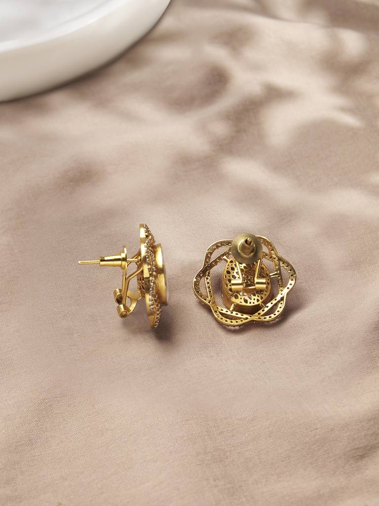 Mesmerizing Polki Stud Earrings : JBRER12FB24
