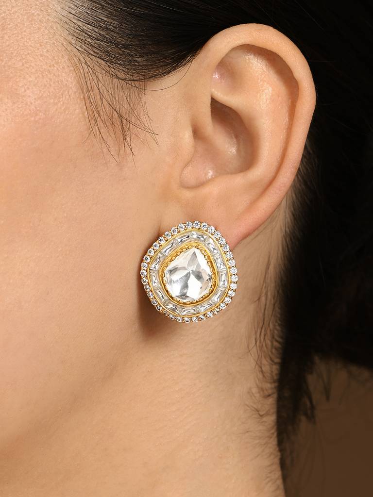 Resplendent Polki Stud Earrings : JBRER4FB24