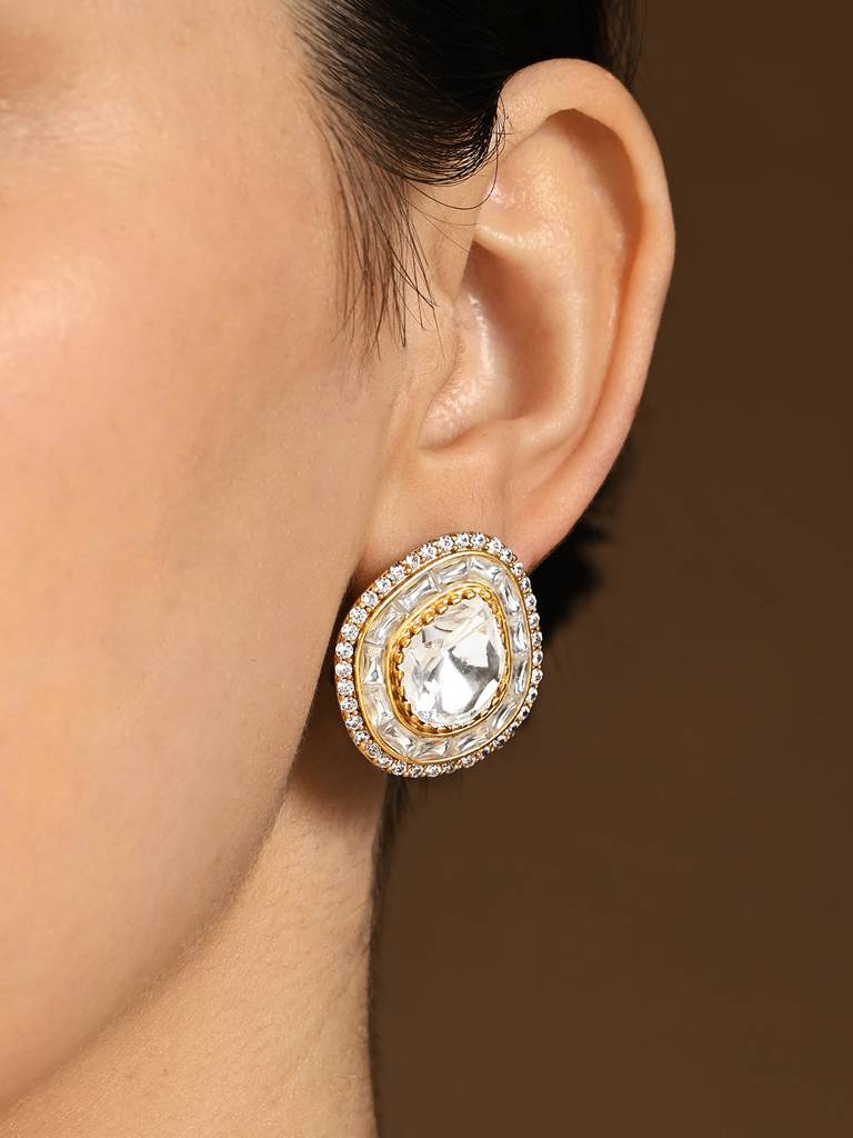 Resplendent Polki Stud Earrings : JBRER4FB24