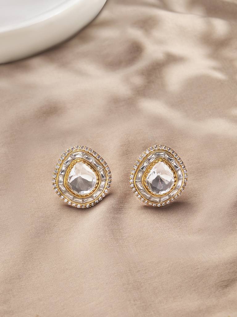 Resplendent Polki Stud Earrings : JBRER4FB24