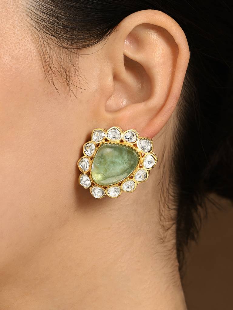 Brilliant Polki Stud Earrings : JBRER8FB24