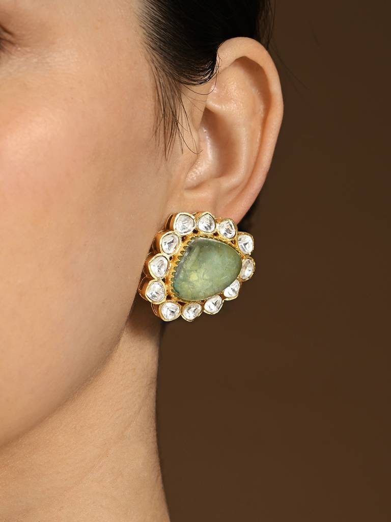 Brilliant Polki Stud Earrings : JBRER8FB24