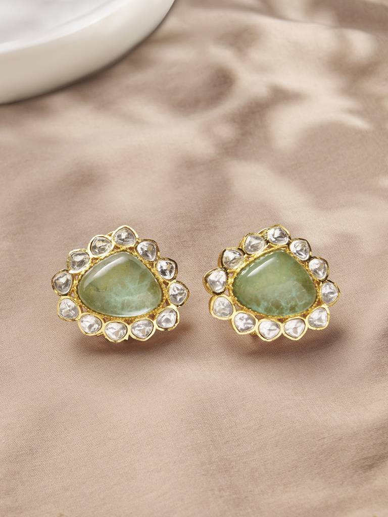 Brilliant Polki Stud Earrings : JBRER8FB24