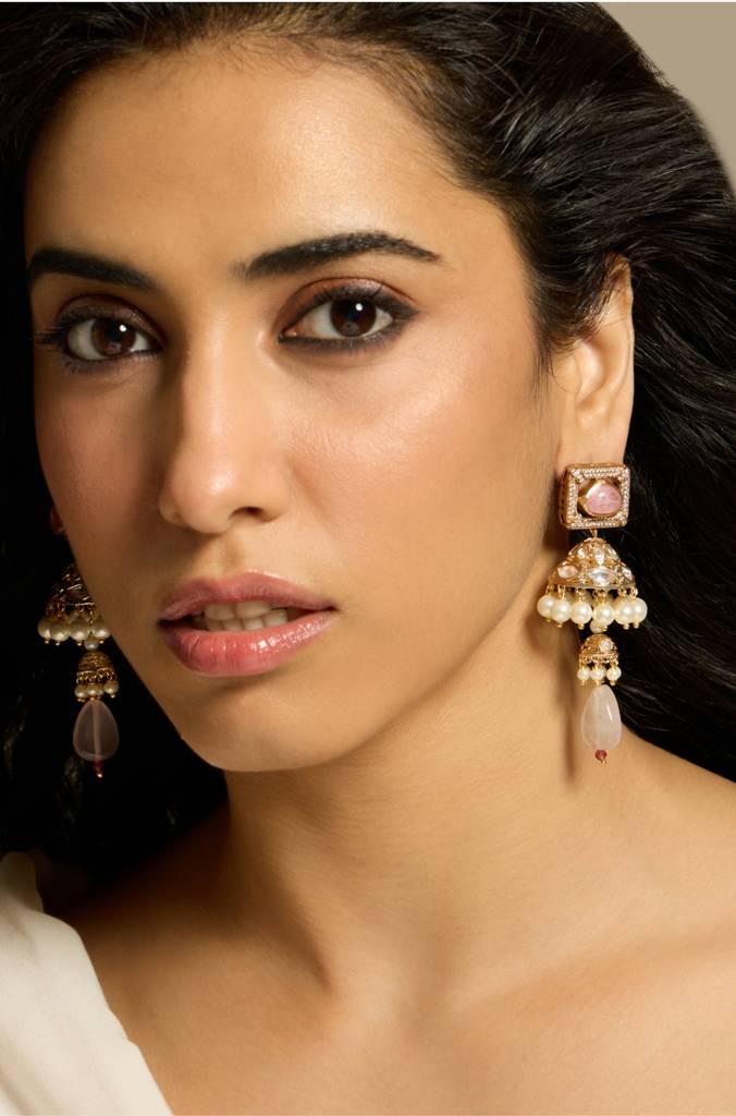Petite Pink Jhumka Earring : JBRITIER27