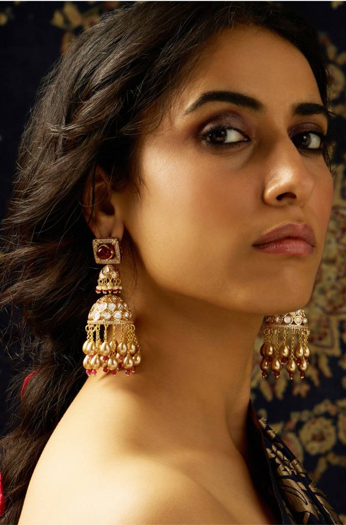 Polki Pearl Jhumka Earring : JBRITIER38