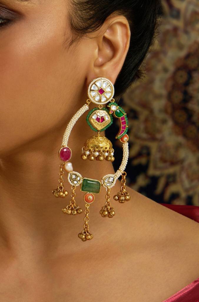 Rajwadi Parrot Motif Dangle Earring : JBRITIER39