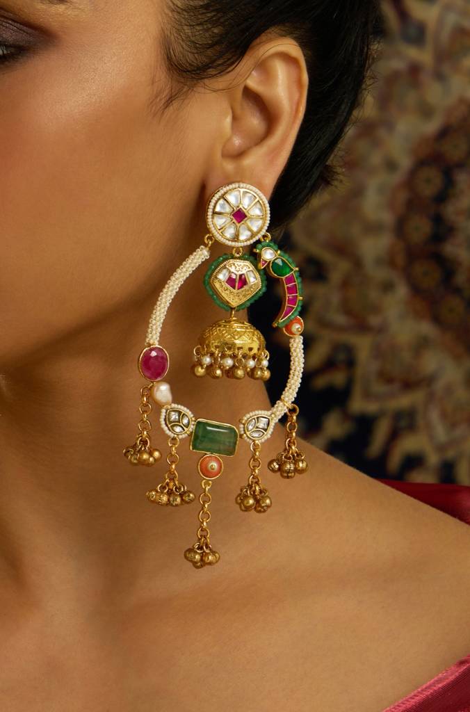 Rajwadi Parrot Motif Dangle Earring : JBRITIER39
