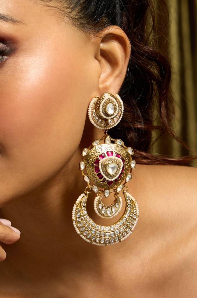 Majestic Ruby Rajwadi Drop Earring : JBRITIER46