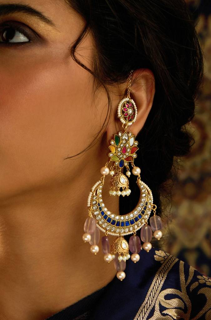 Enchanting Ear Chain Chaandbali Earring : JBRITIER51