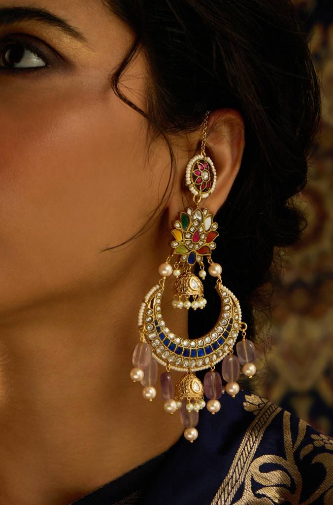 Enchanting Ear Chain Chaandbali Earring : JBRITIER51
