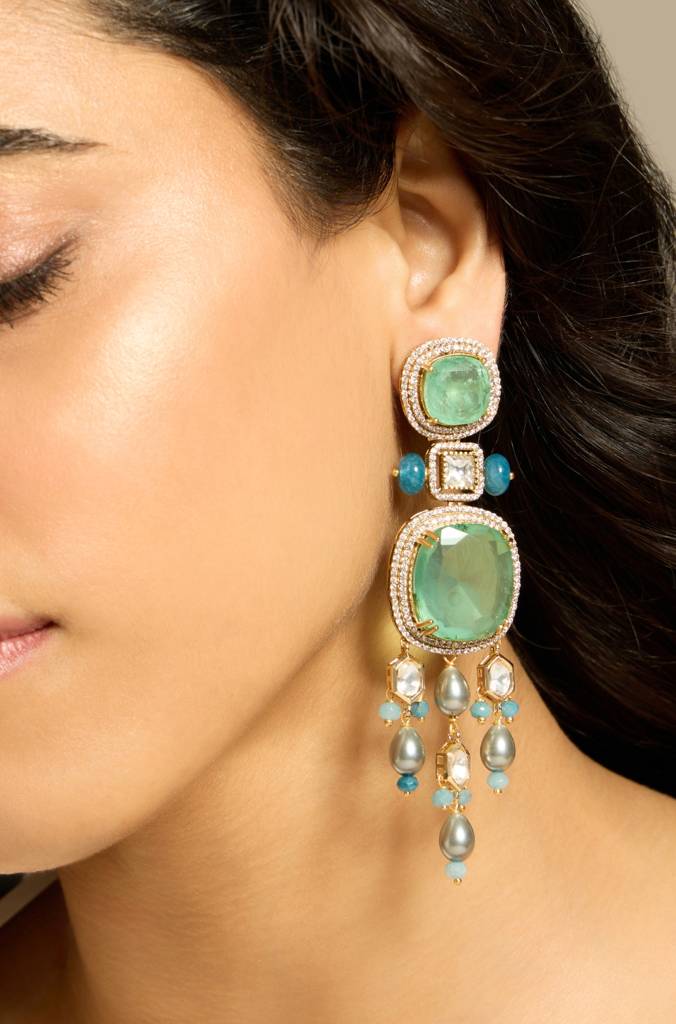 Luminous Aqua Drop Earrings : JBRITIER53