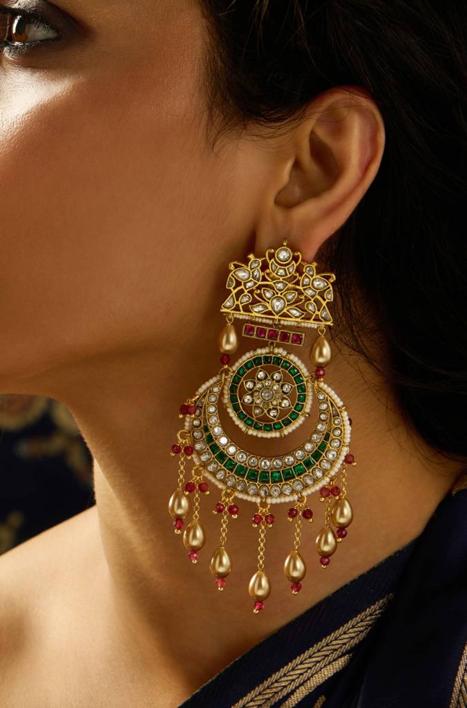 Rajwadi Fusion Chaandbali Earring : JBRITIER73