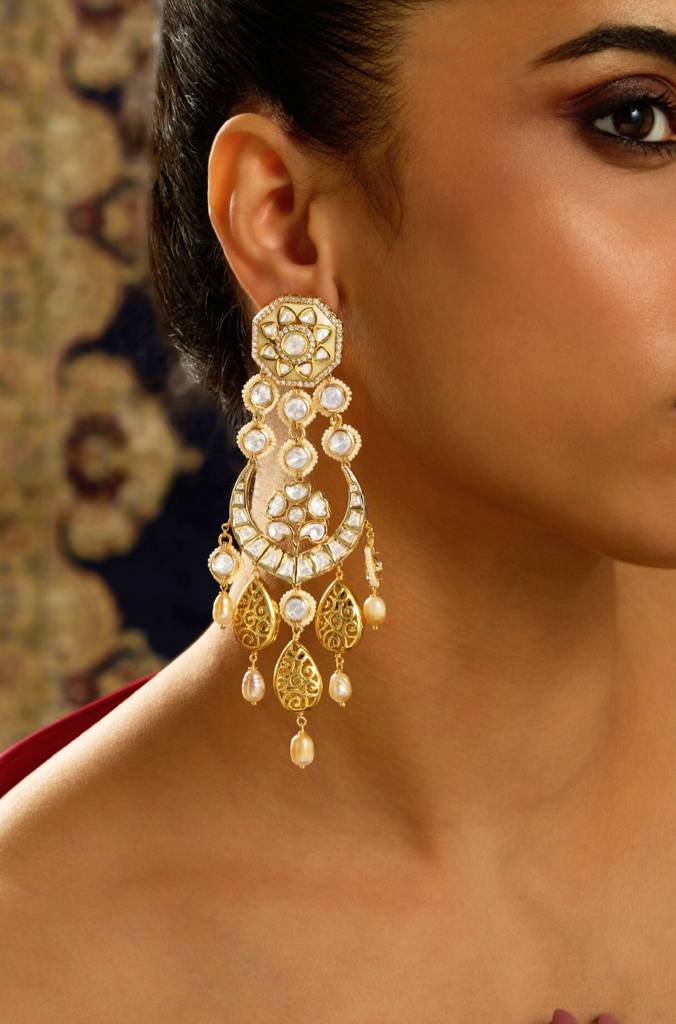 Regal Kundan Gold Chaandbali : JBRITIER89