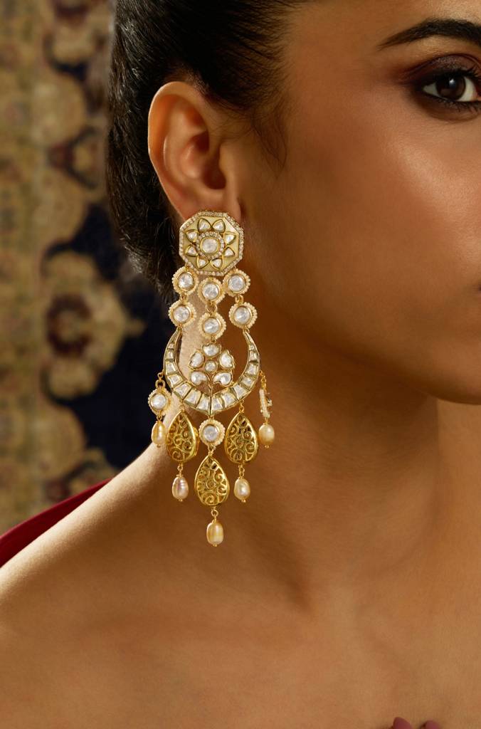 Regal Kundan Gold Chaandbali : JBRITIER89