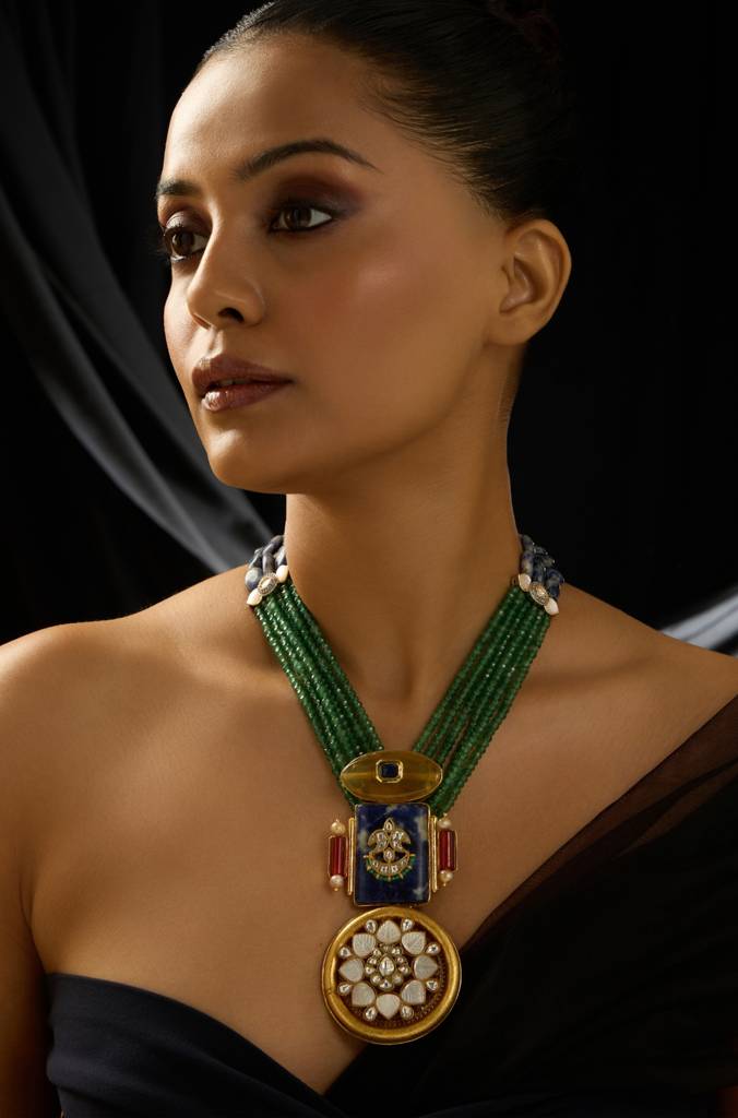 Emerald Blue Gold Necklace : JBRITINK37