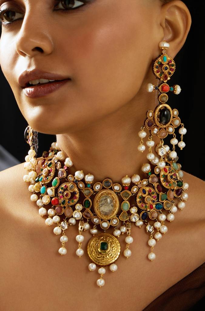 Vaibhavi Multicolor Heritage Necklace Set : JBRITINKS10
