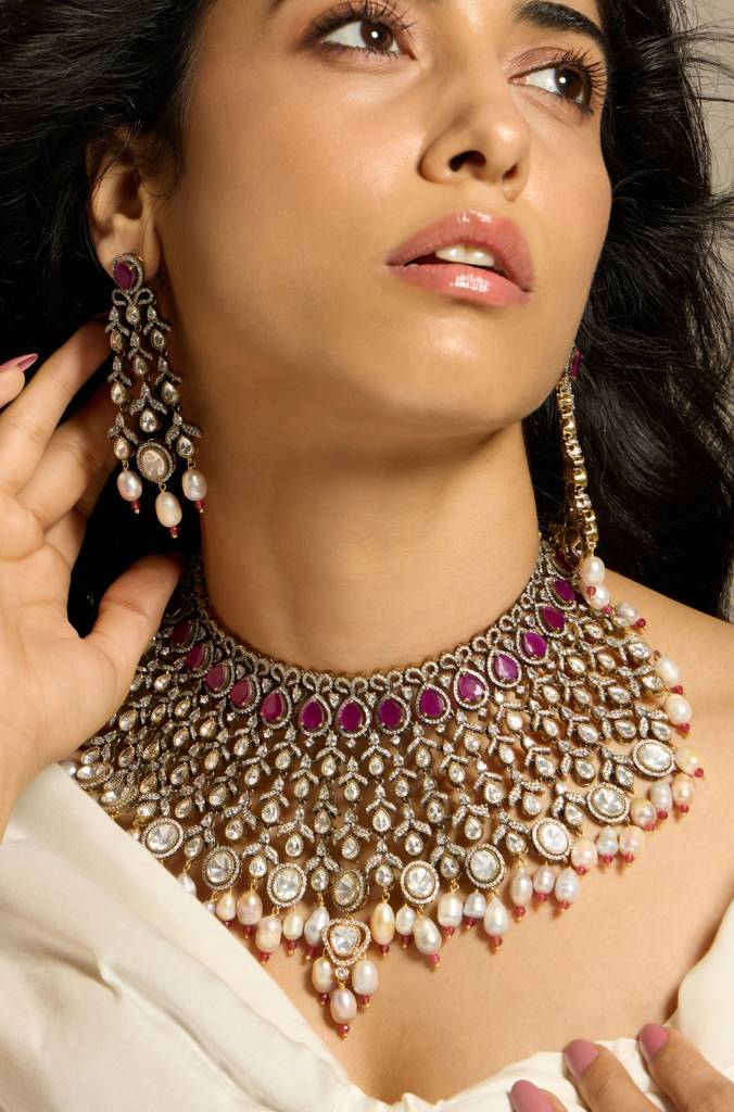 Crimson Majesty Bridal Necklace Set : JBRITINKS2