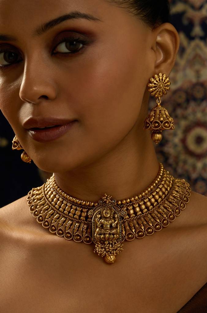 Majestic Temple Motif Necklace Set : JBRITINKS43