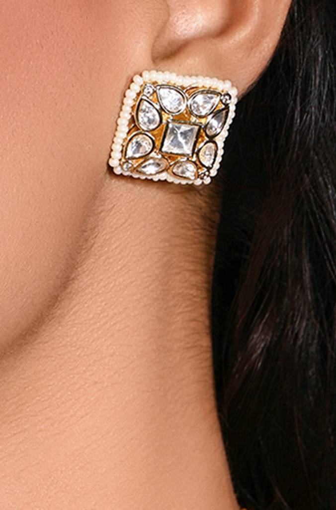 Kundan Keshi Earrings : JBRJUL24ER14