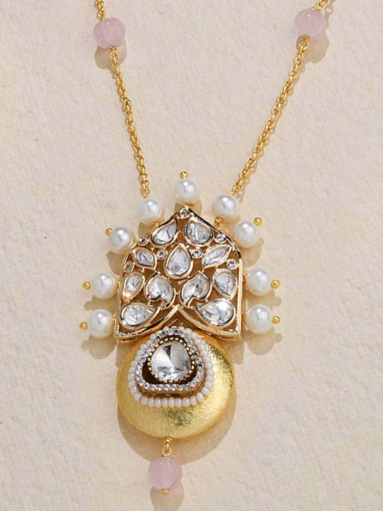 Brilliant Polki Pearl Pendant : JBRJUL24N21