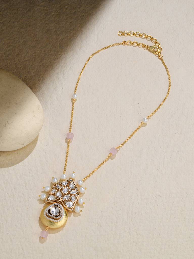 Brilliant Polki Pearl Pendant : JBRJUL24N21