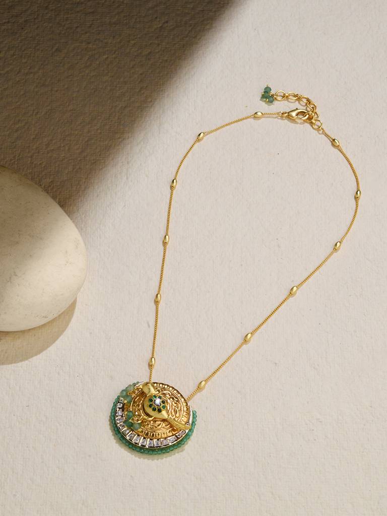 Green-Edged Pendant Necklace : JBRJUL24N29