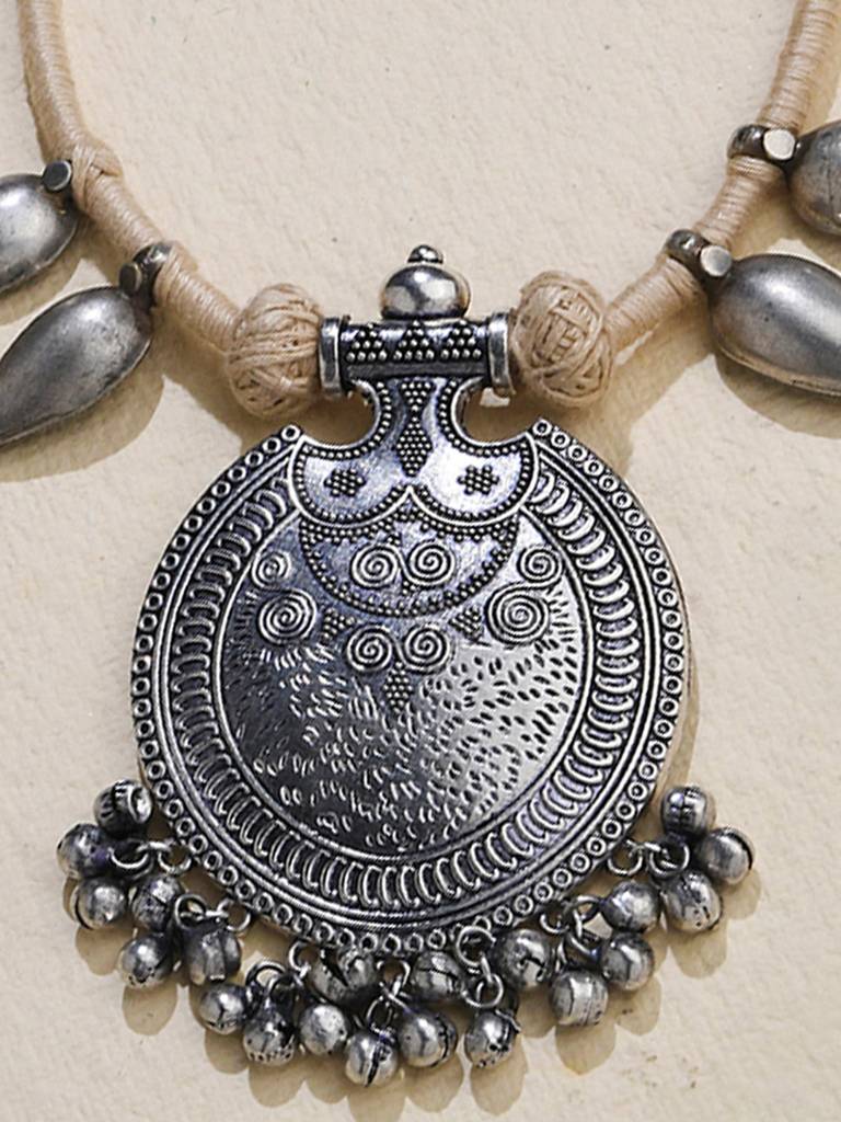 Rustic Silver Rope Necklace : JBRJUL24N35