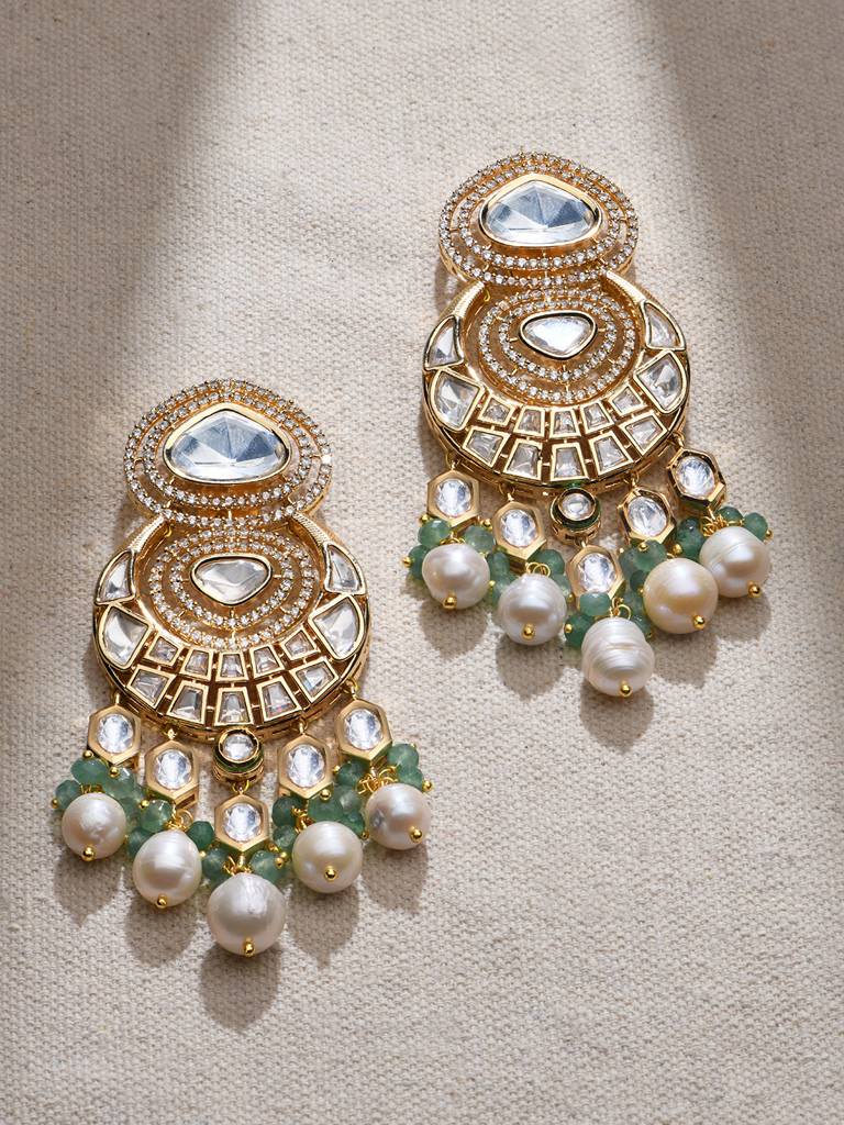 Glam Green Dangler Earrings : JBRMR24ER14