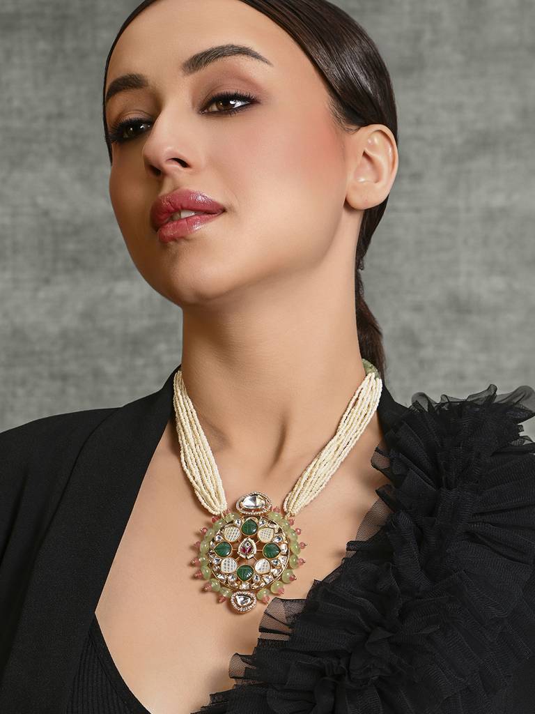 Wondrous Multi-Colour Beaded Necklace : JBRMR24NK20